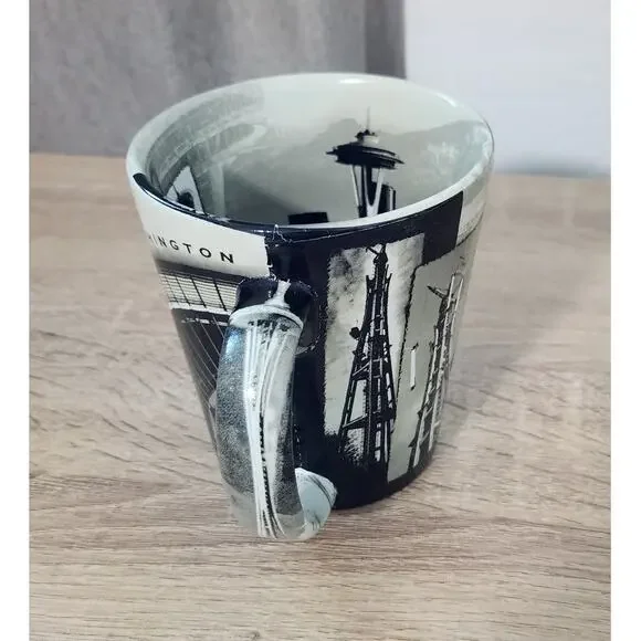 Washington Space Needle Mug Cup Seattle Black Gray Travel Keepsake Architecture - Picture 6 of 10